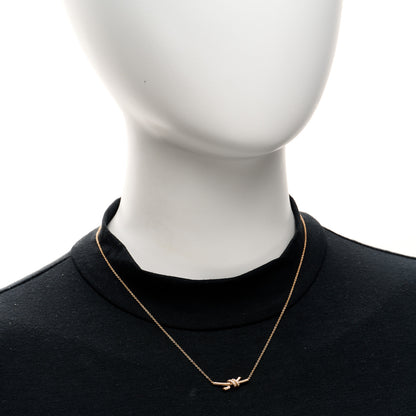 Tiffany 18K Rose Gold Diamond Small Knot Necklace 2 of 4