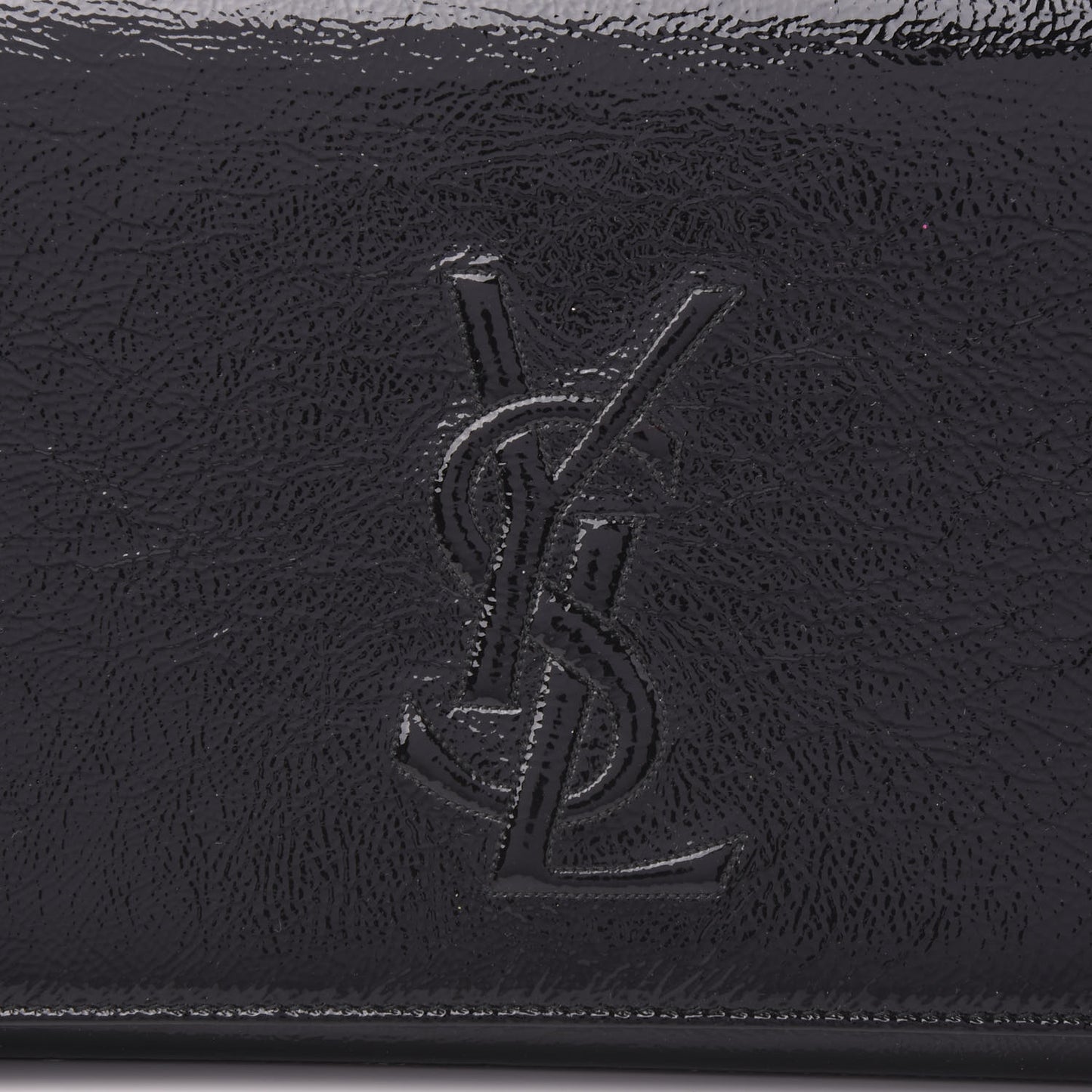 Textured Patent Monogram Large Belle De Jour Clutch Black