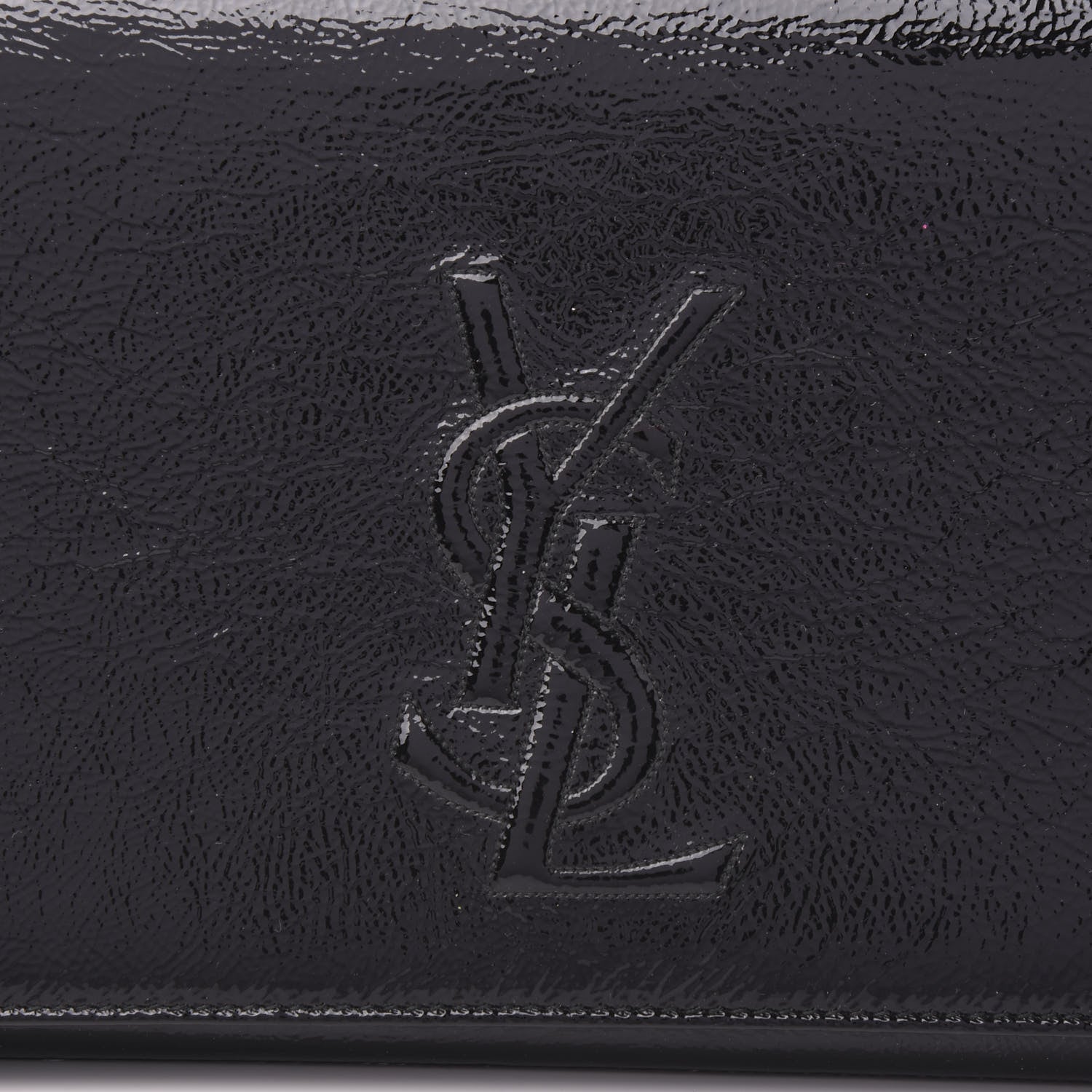 Saint Laurent Textured Patent Monogram Large Belle De Jour Clutch Black 9 of 9