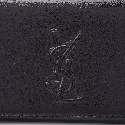 Saint Laurent Textured Patent Monogram Large Belle De Jour Clutch Black 9 of 9