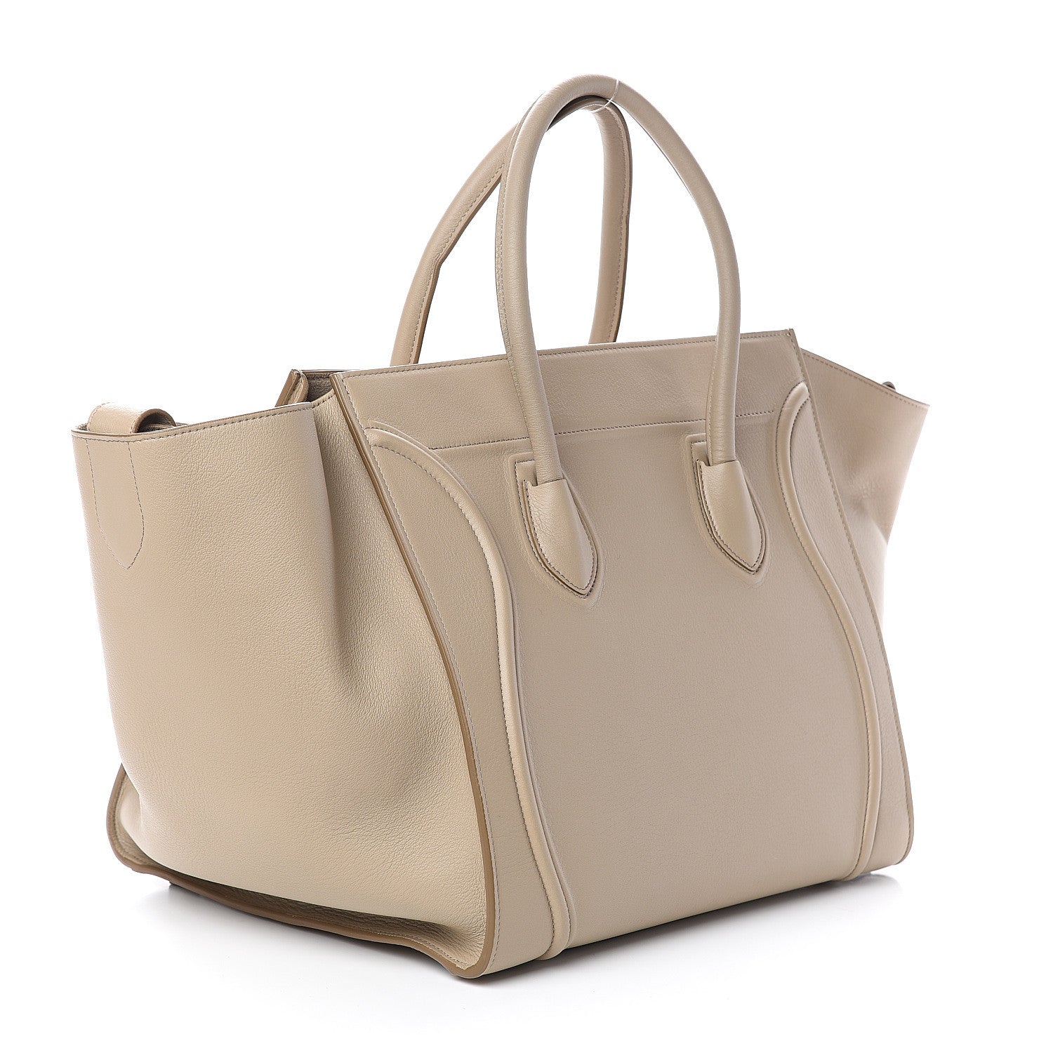 Celine Supple Calfskin Medium Phantom Luggage Beige 2 of 8