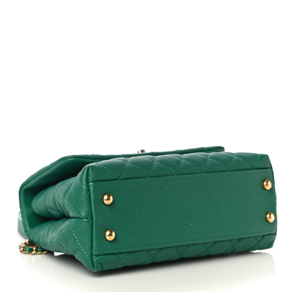 Chanel Caviar Quilted Mini Coco Handle Flap Green 4 of 10