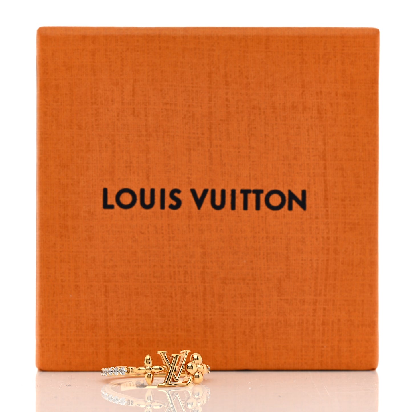 Metal Crystal LV Iconic Flower Ring M 53 6.5 Gold