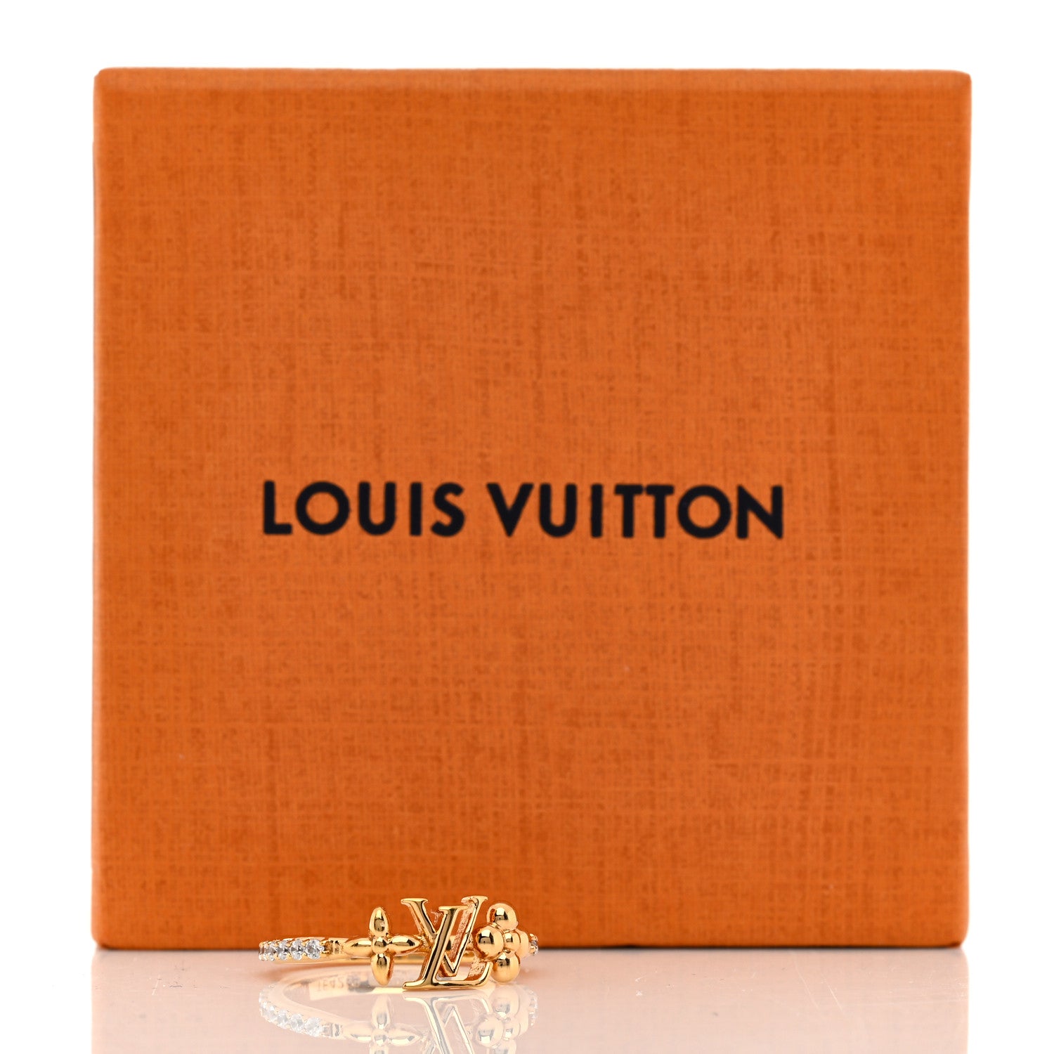 Louis Vuitton Metal Crystal LV Iconic Flower Ring M 53 6.5 Gold 6 of 6