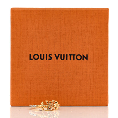 Louis Vuitton Metal Crystal LV Iconic Flower Ring M 53 6.5 Gold 6 of 6