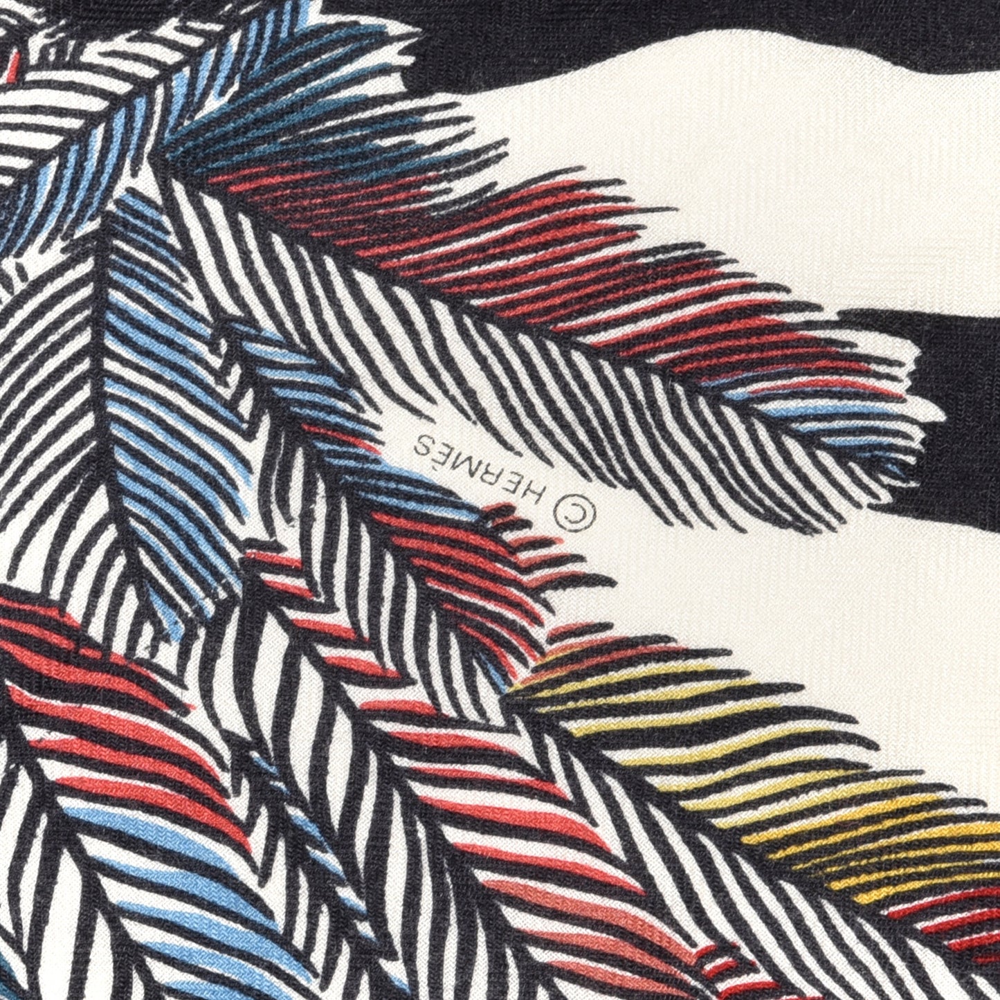 Cashmere Zebra Pegasus Pointe Triangle Scarf Vieux Rose Black White