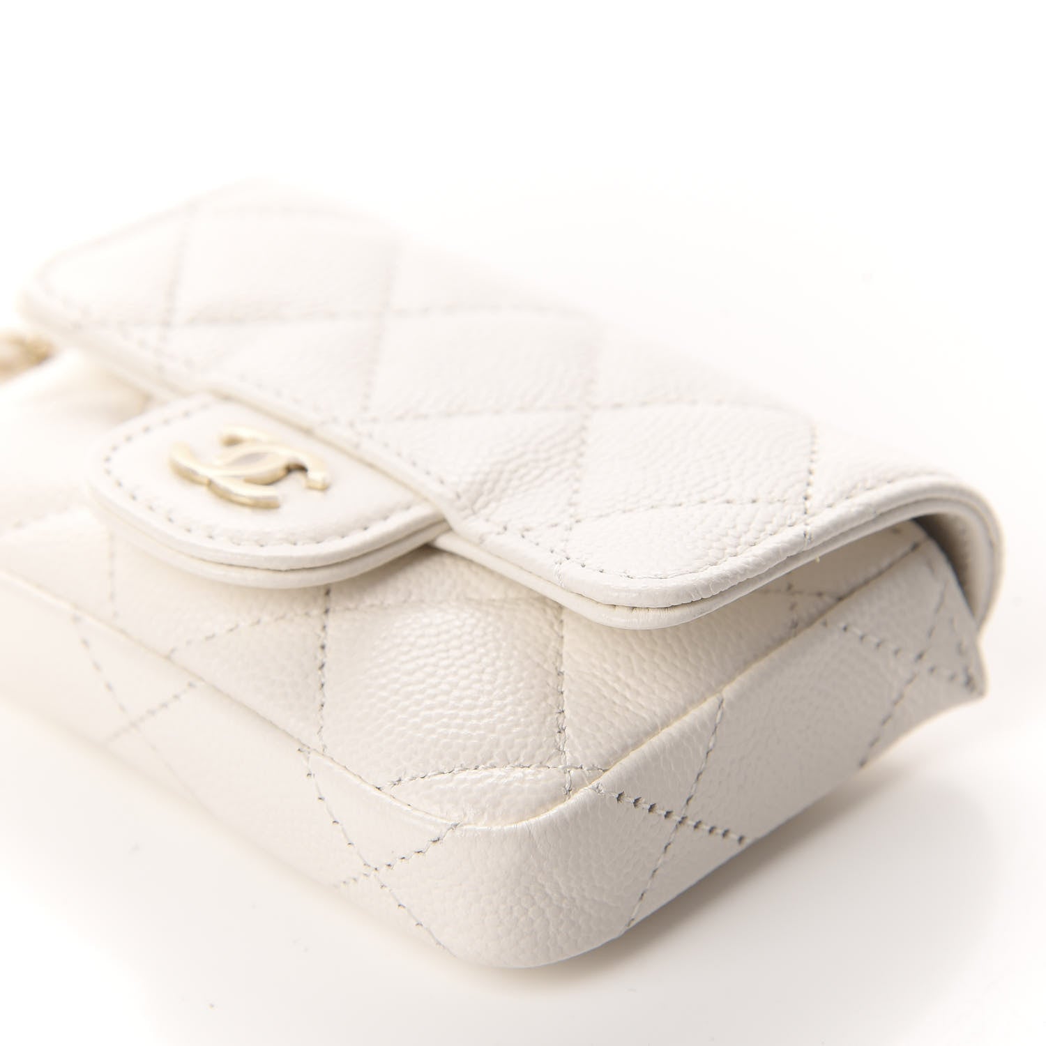 Chanel Caviar Quilted Flap Chain Waist Bag White 7 of 12