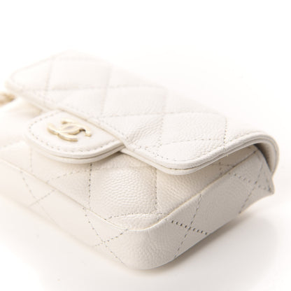 Chanel Caviar Quilted Flap Chain Waist Bag White 7 of 12