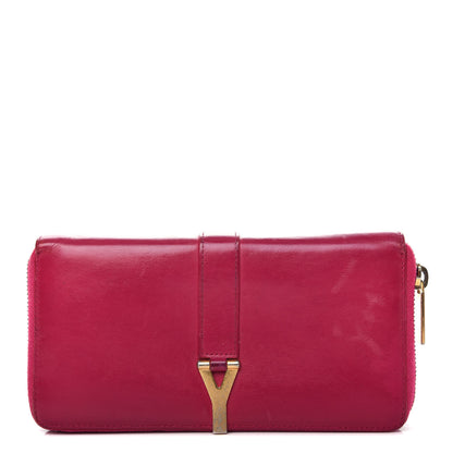 Saint Laurent Calfskin Classic Y Ligne Zip Around Wallet Fuchsia 1 of 6