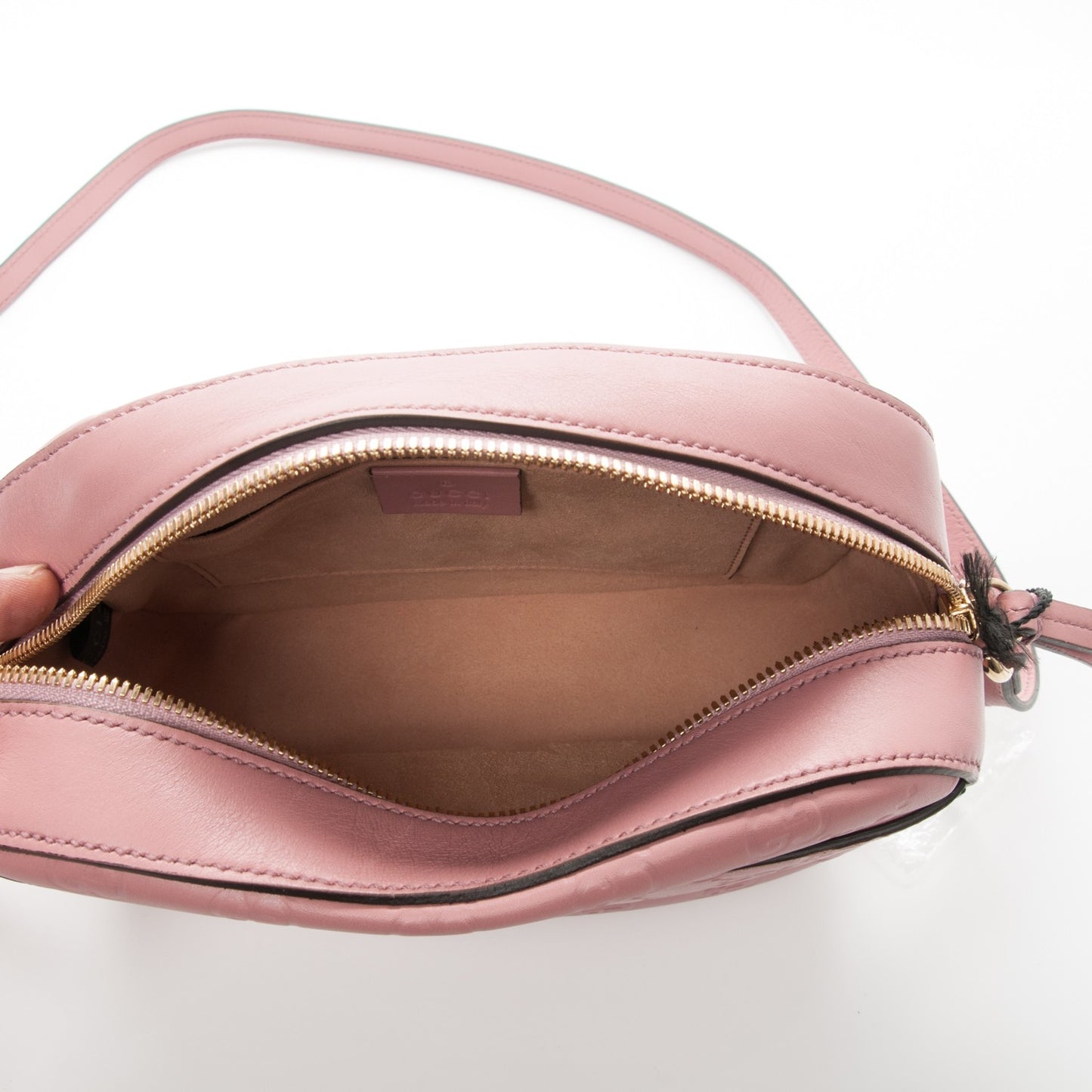 Guccissima Signature Small Camera Bag Rose Baby Candy