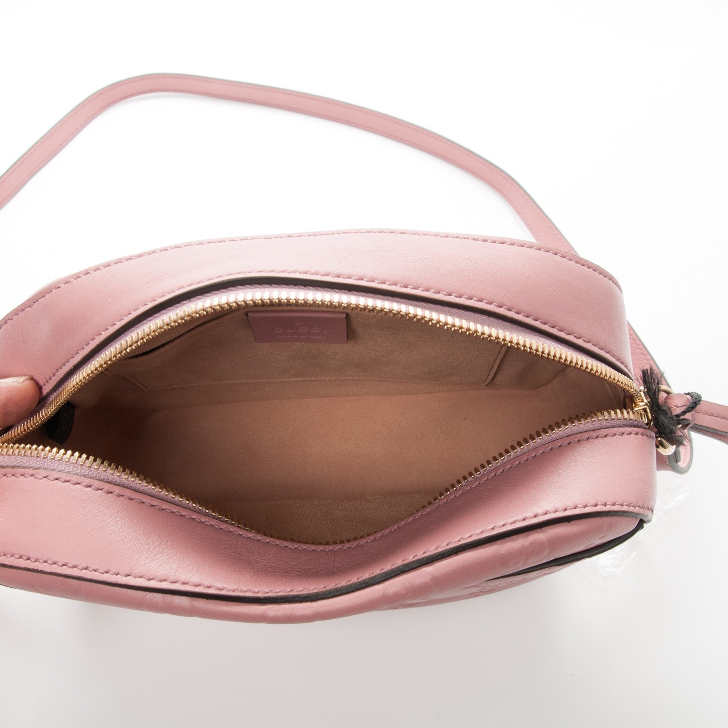 Gucci Guccissima Signature Small Camera Bag Rose Baby Candy 5 of 7