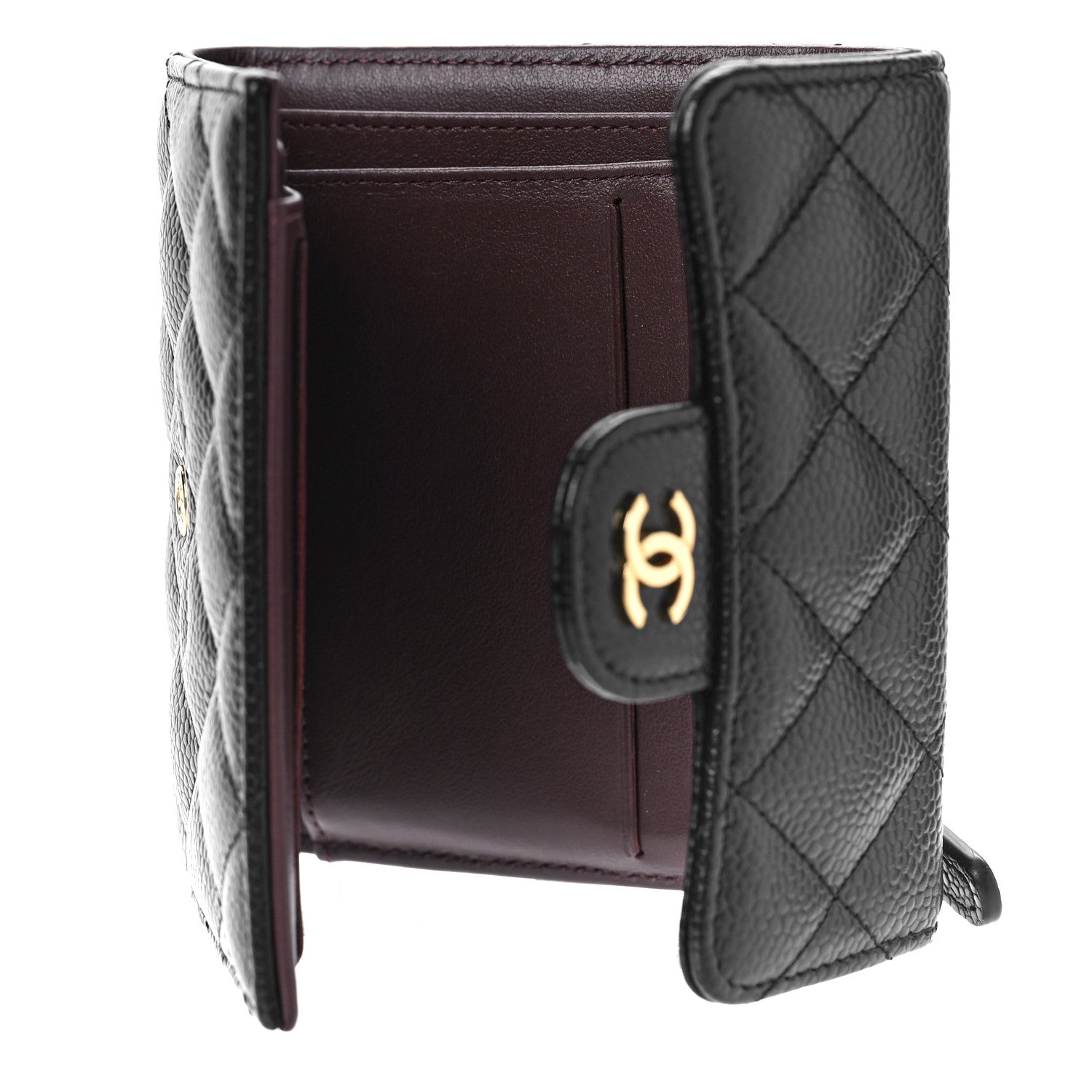 Chanel Caviar Quilted Compact Flap Wallet Black 5 of 10