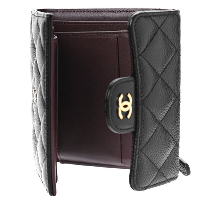 Chanel Caviar Quilted Compact Flap Wallet Black 5 of 10