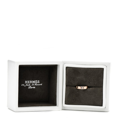 Hermes 18K Rose Gold Diamond Ever Herakles Wedding Band Ring 47 4 5 of 5