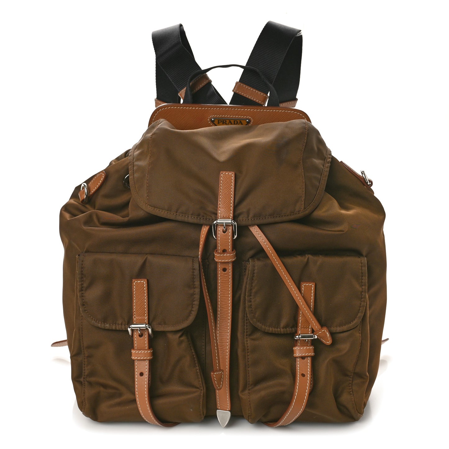 Nylon Vela Saffiano Backpack Mimetico Caramel