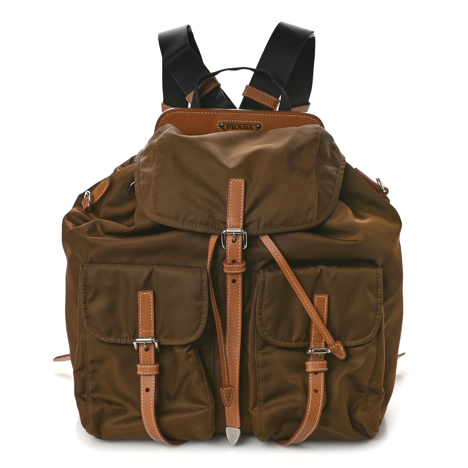 Prada Nylon Vela Saffiano Backpack Mimetico Caramel 1 of 8
