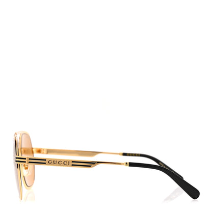 Gucci Squared Aviator Sunglasses GG0981S Gold 3 of 8