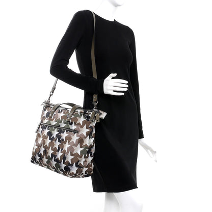 Valentino Garavani Nylon Printed Camustars Rockstud Vertical Tote Army Green White 2 of 7