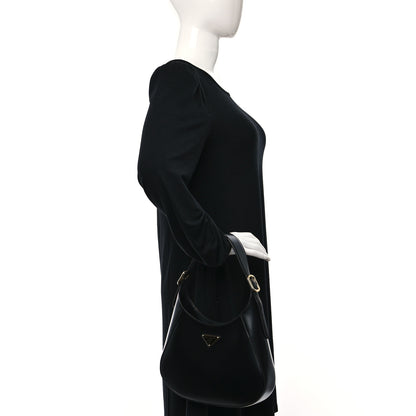 Prada Box Calfskin Shoulder Bag Black 3 of 8