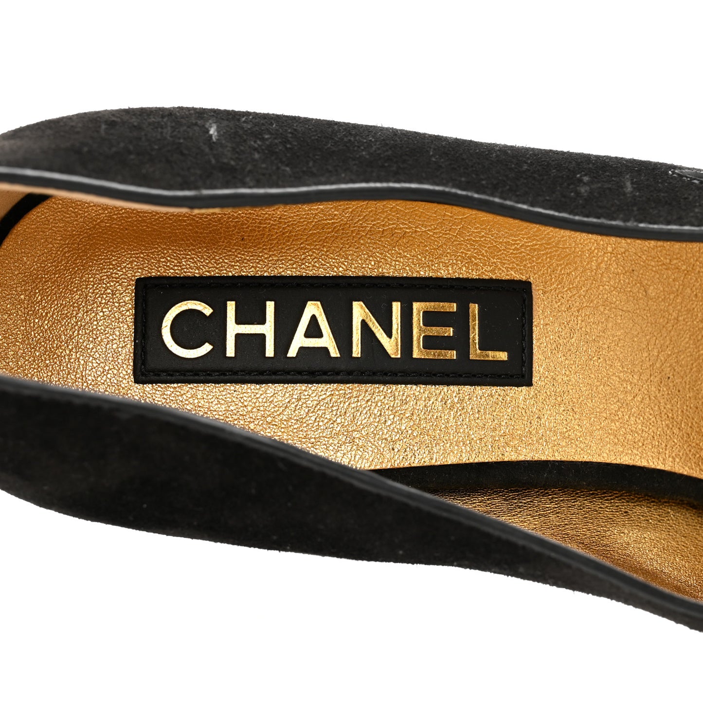 Suede Calfskin Pearl Shamrock CC Sandals 40.5 Black