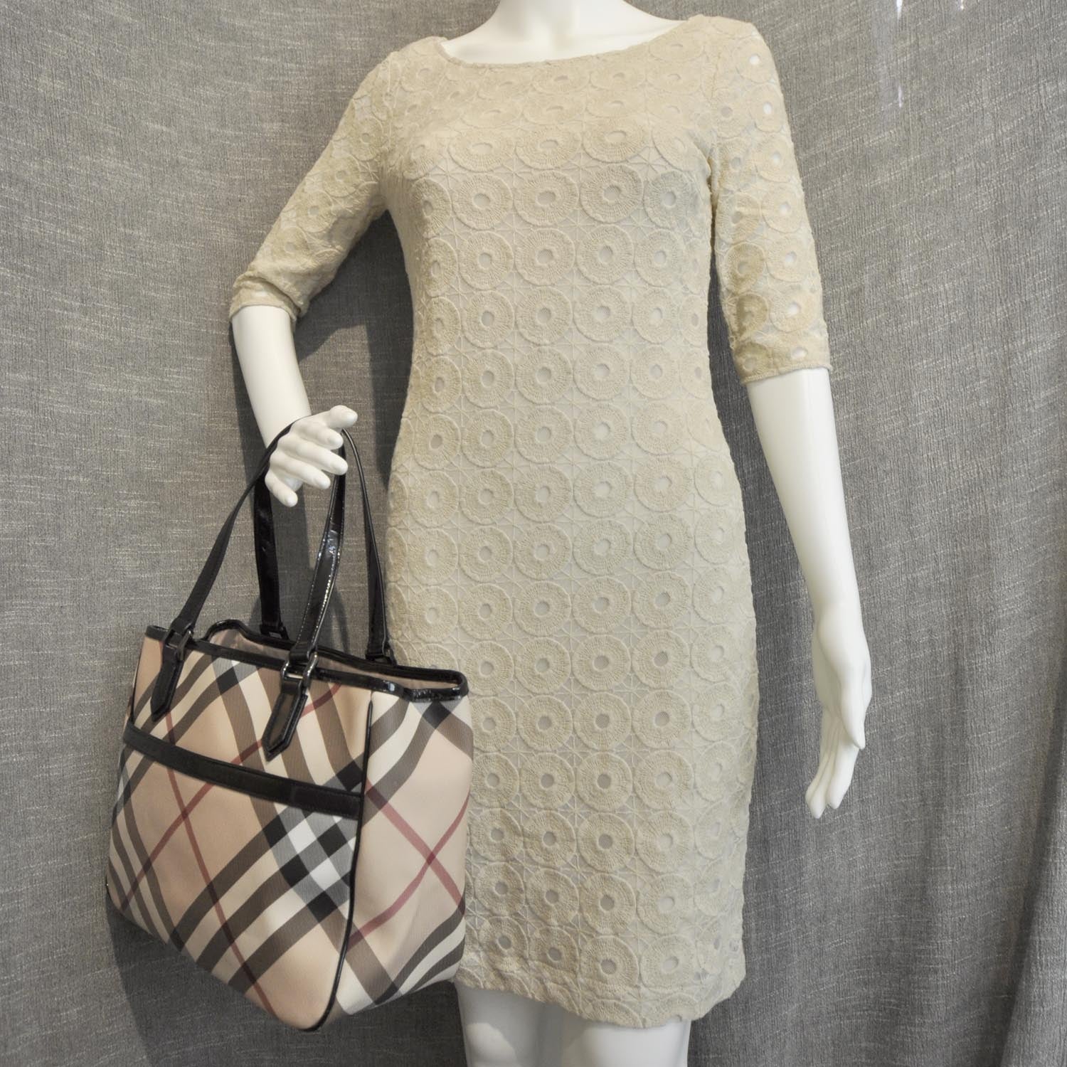 Burberry Patent Trim Nova Check Tote 2 of 10