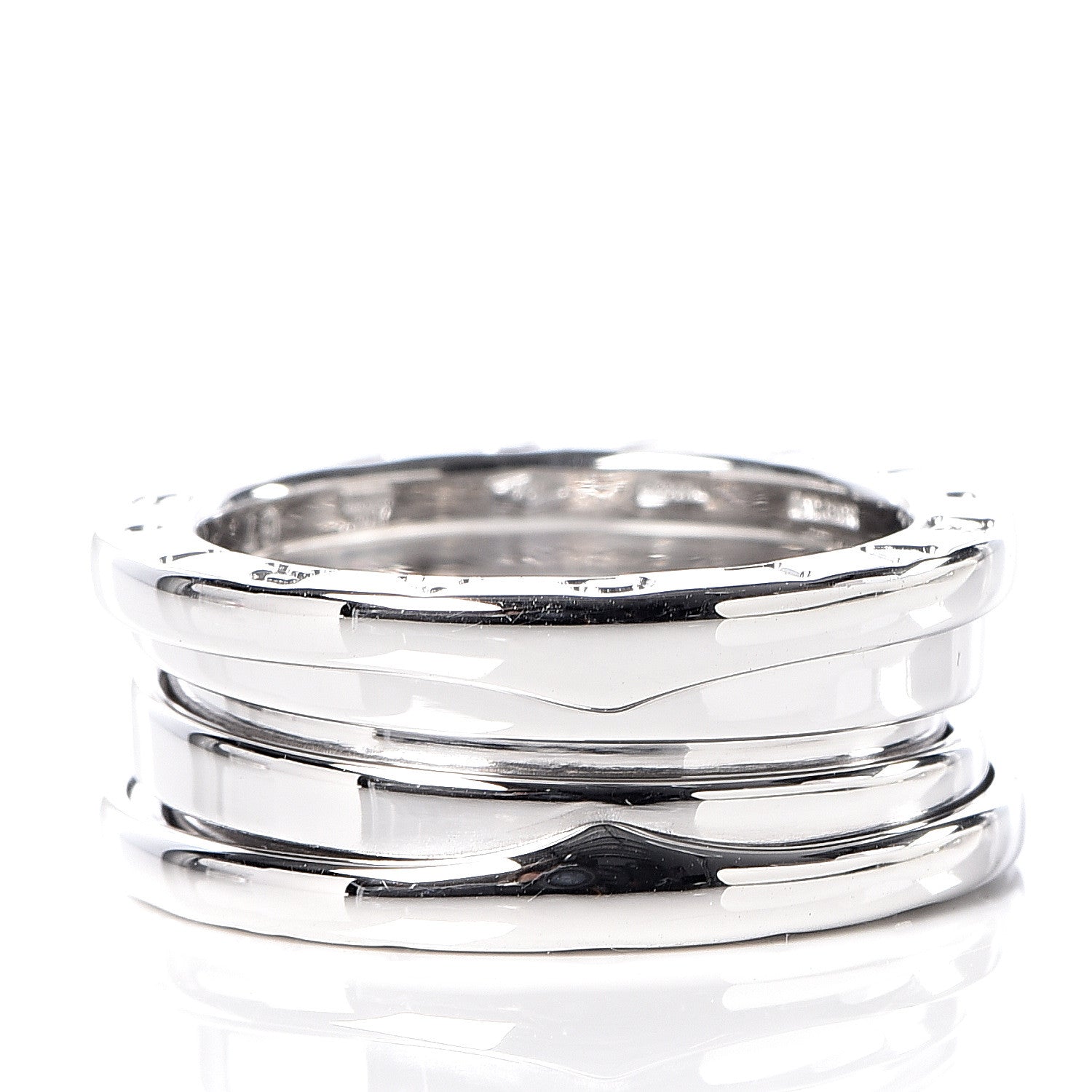 Bulgari 18K White Gold B.Zero1 Three-Band Ring 49 4.75 5 of 6