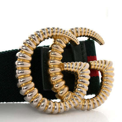 Gucci Canvas Torchon Double G Web Belt 85 34 Verde 4 of 5