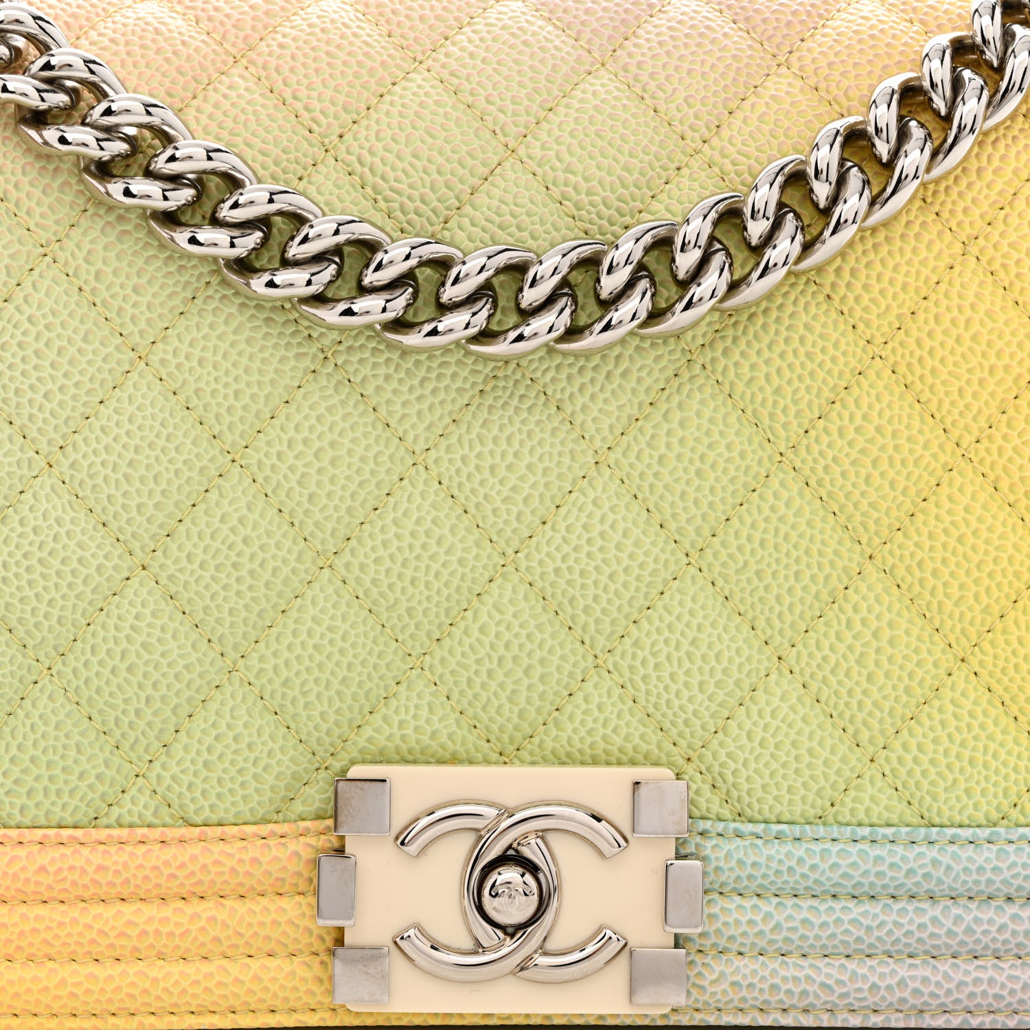 Chanel Caviar Quilted Medium Cuba Rainbow Boy Flap Pink Multicolor 8 of 11