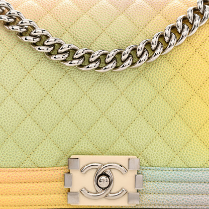 Chanel Caviar Quilted Medium Cuba Rainbow Boy Flap Pink Multicolor 8 of 11