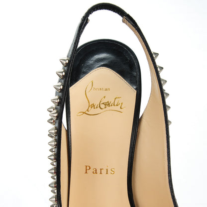 Christian Louboutin Clou Noeud Spikes 150 Platform Slingback Peep Toe Pumps 38.5 Black 7 of 7
