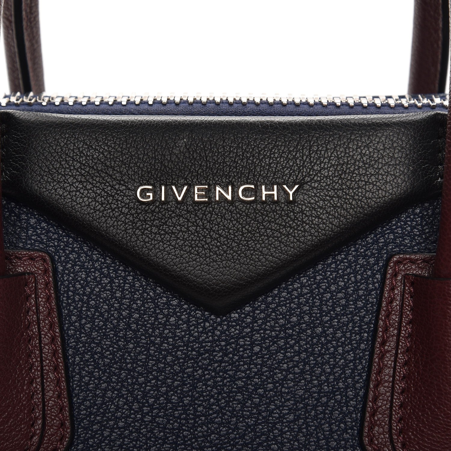 Givenchy Sugar Goatskin Tri-Color Small Antigona Navy Burgundy 7 of 9