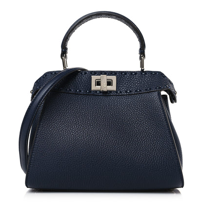 Fendi Cuoio Roma Sellerissima Nappa Sintetica Tape Stitch Mini Peekaboo Notte 1 of 9