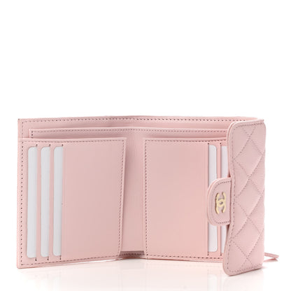 Chanel Caviar Quilted Compact Flap Wallet Light Pink 5 of 10