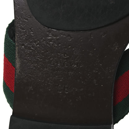 Gucci Nylon Calfskin Web GG Monogram Womens Thong Sandals 38 Green Red Cocoa 8 of 12