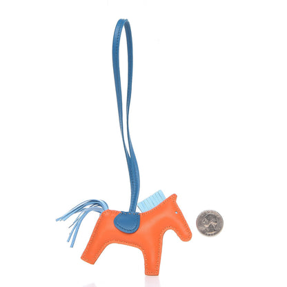 Hermes Milo Lambskin Grigri Rodeo Horse Bag Charm PM Feu Celeste Bleu Izmir 2 of 4