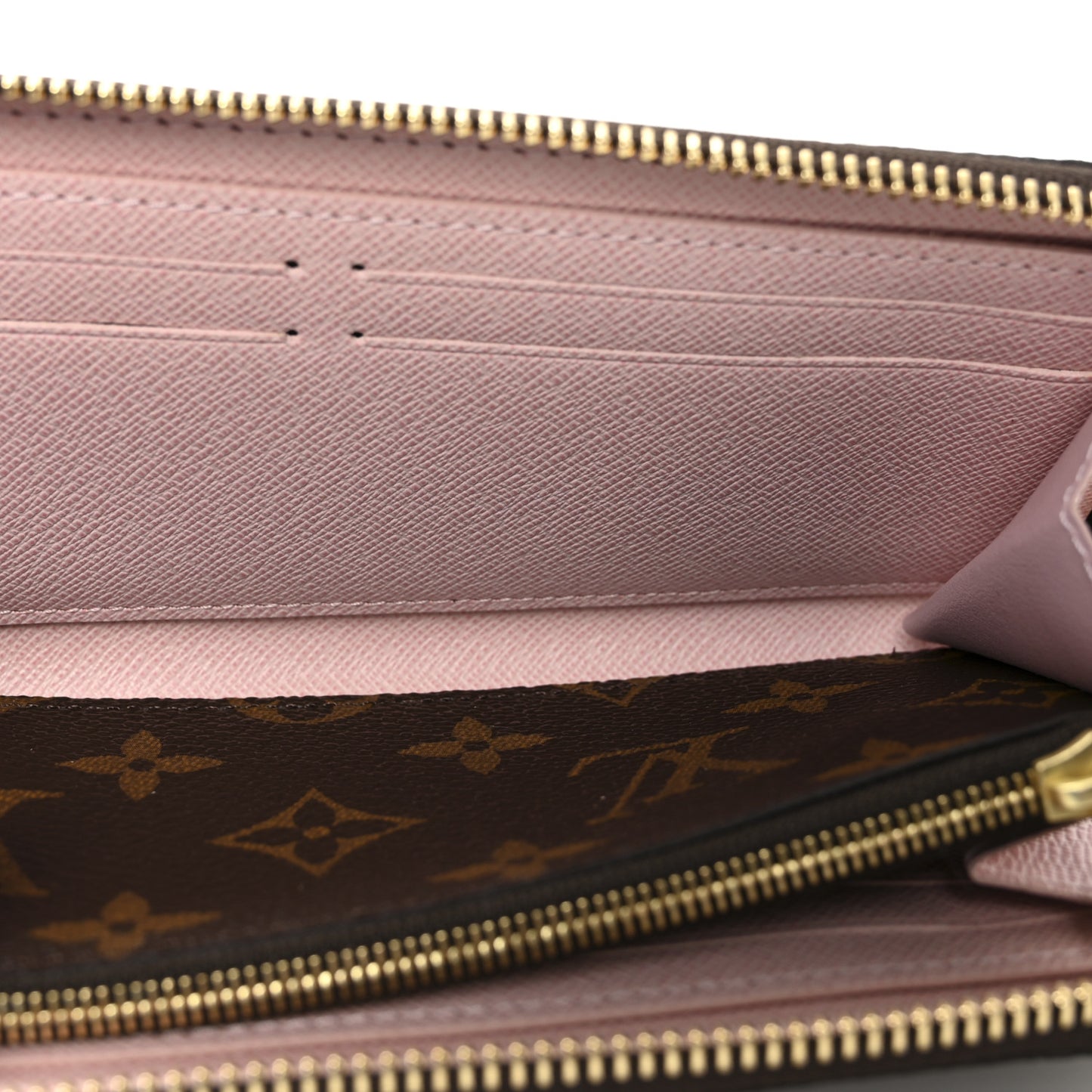 Monogram Clemence Wallet Rose Ballerine