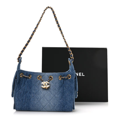 Chanel Washed Denim Quilted Mini Chanel 25 Handbag Blue 11 of 11
