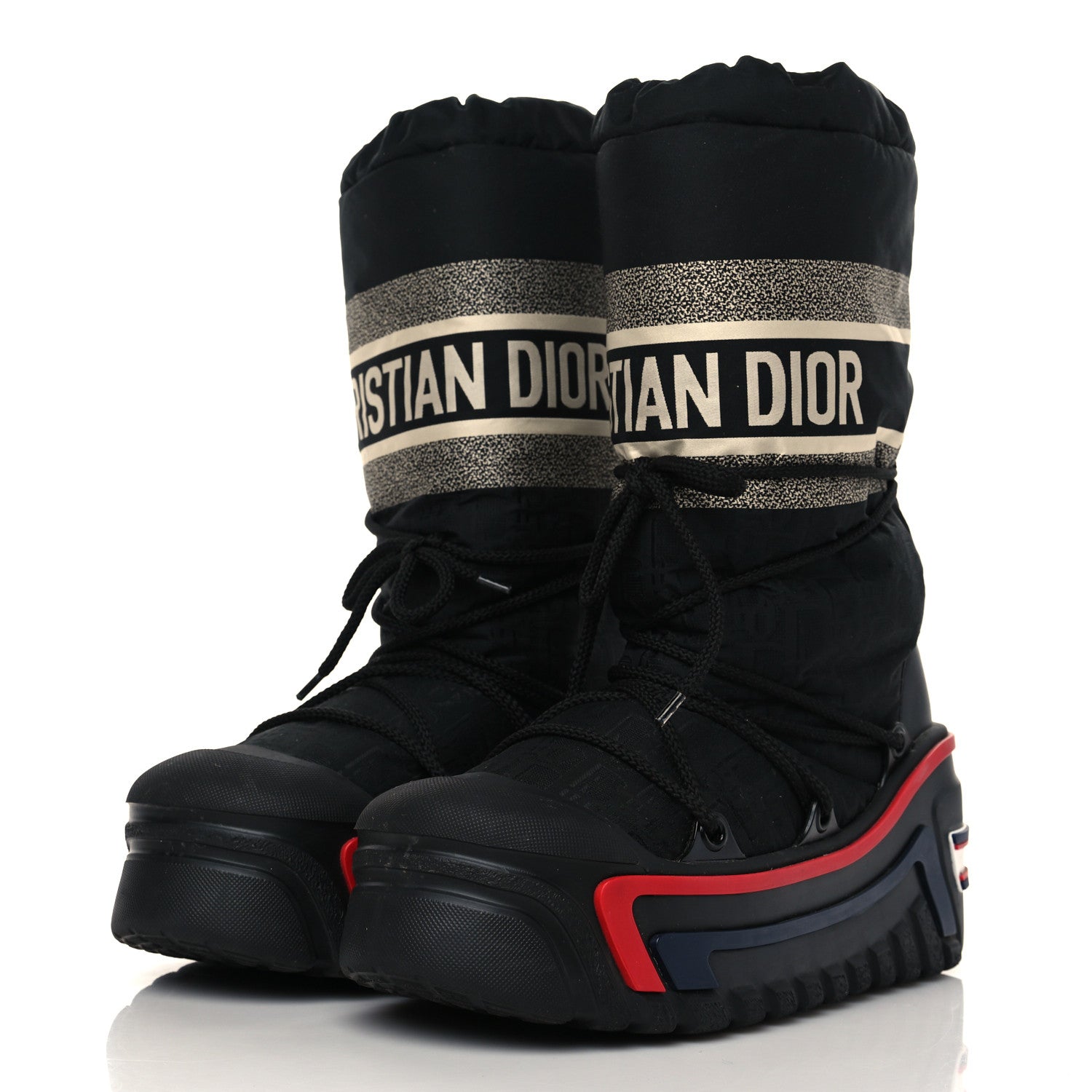 Christian Dior Oblique Shiny Nylon DiorAlps Snow Ankle Boot 39-40 Black 3 of 8