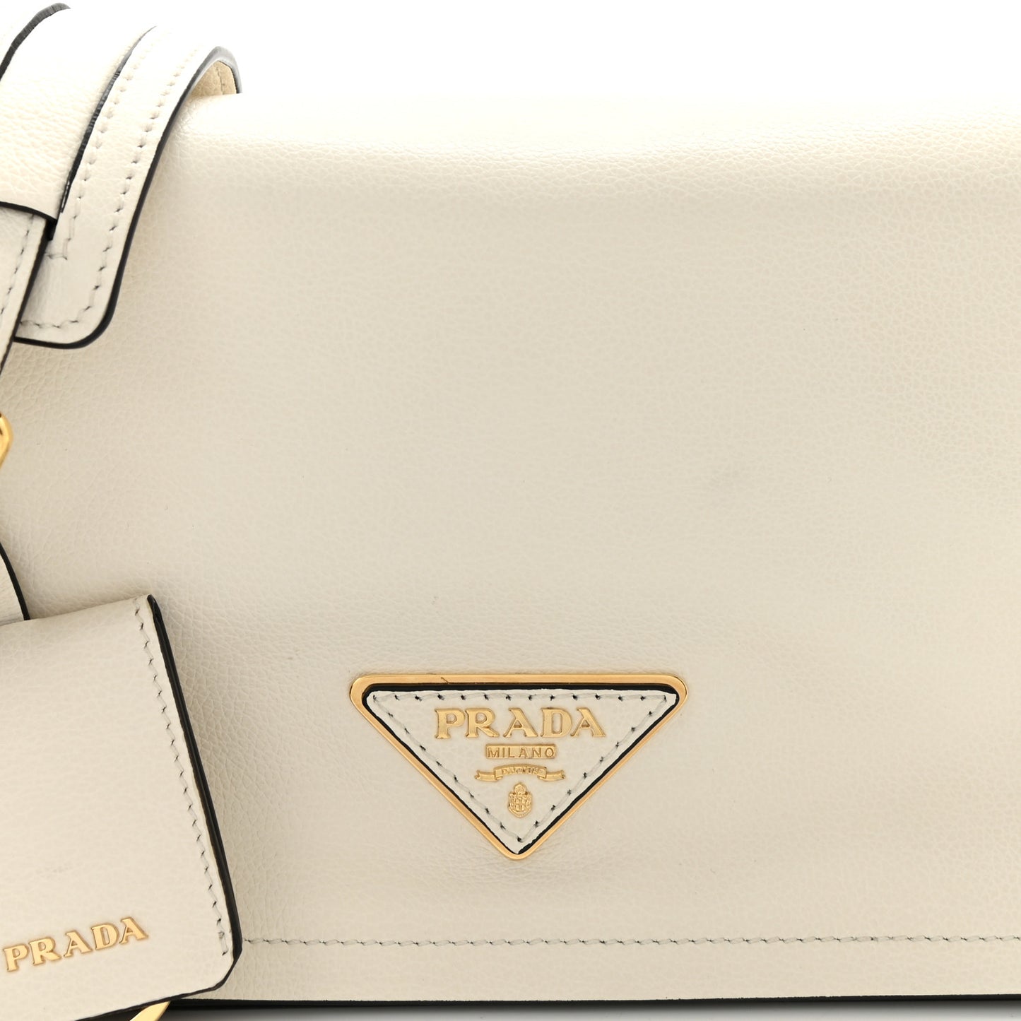 Vitello Daino Crossbody Flap White