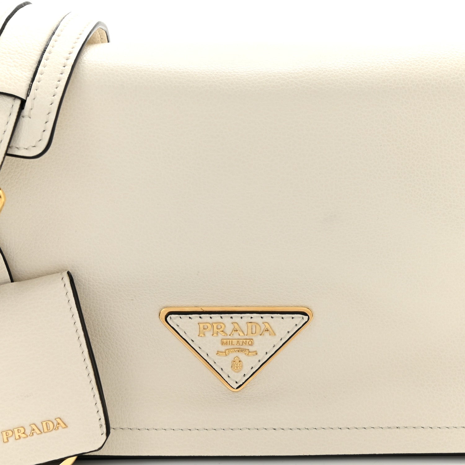 Prada Vitello Daino Crossbody Flap White 9 of 11