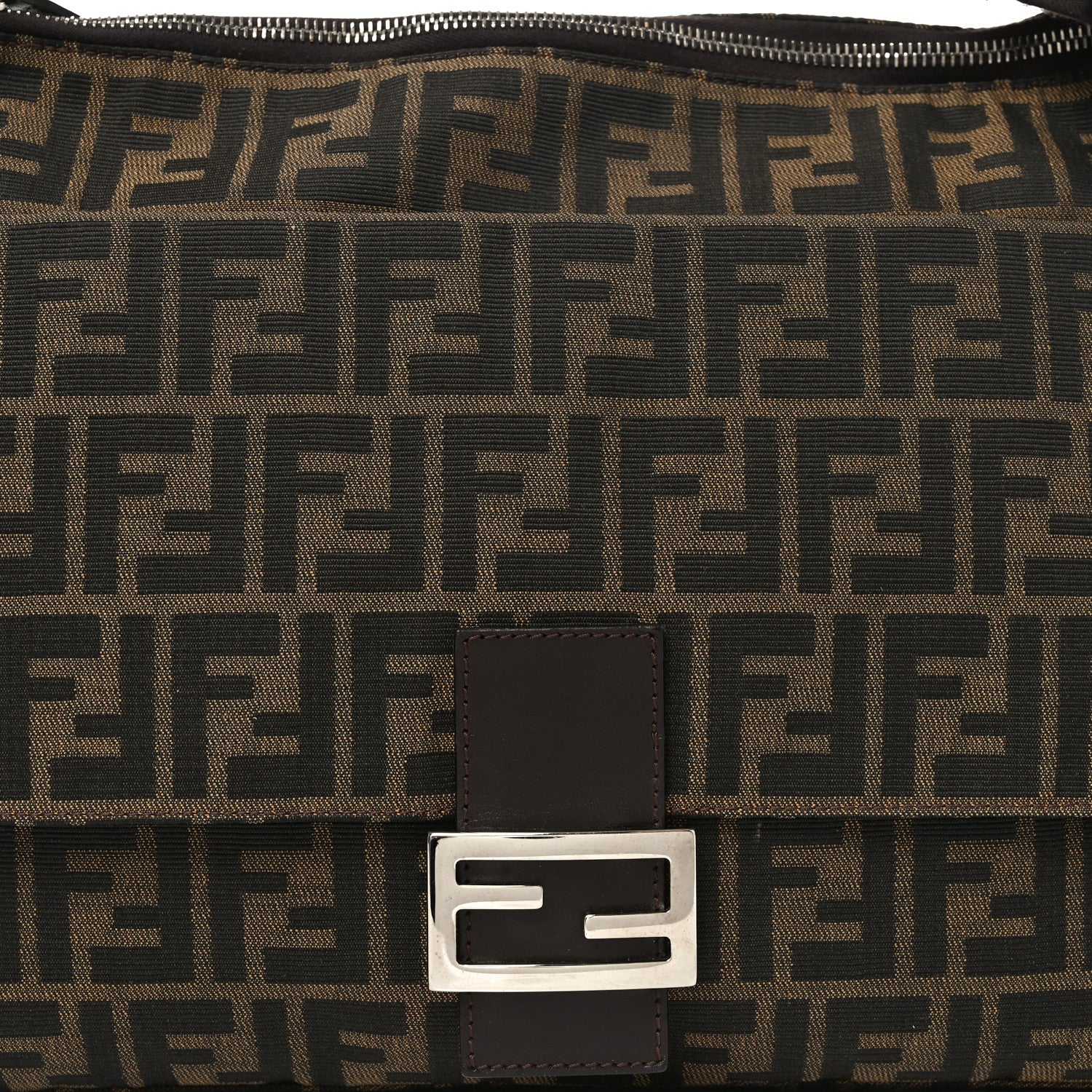 Fendi Zucca Zipped Baguette Tobacco 7 of 9
