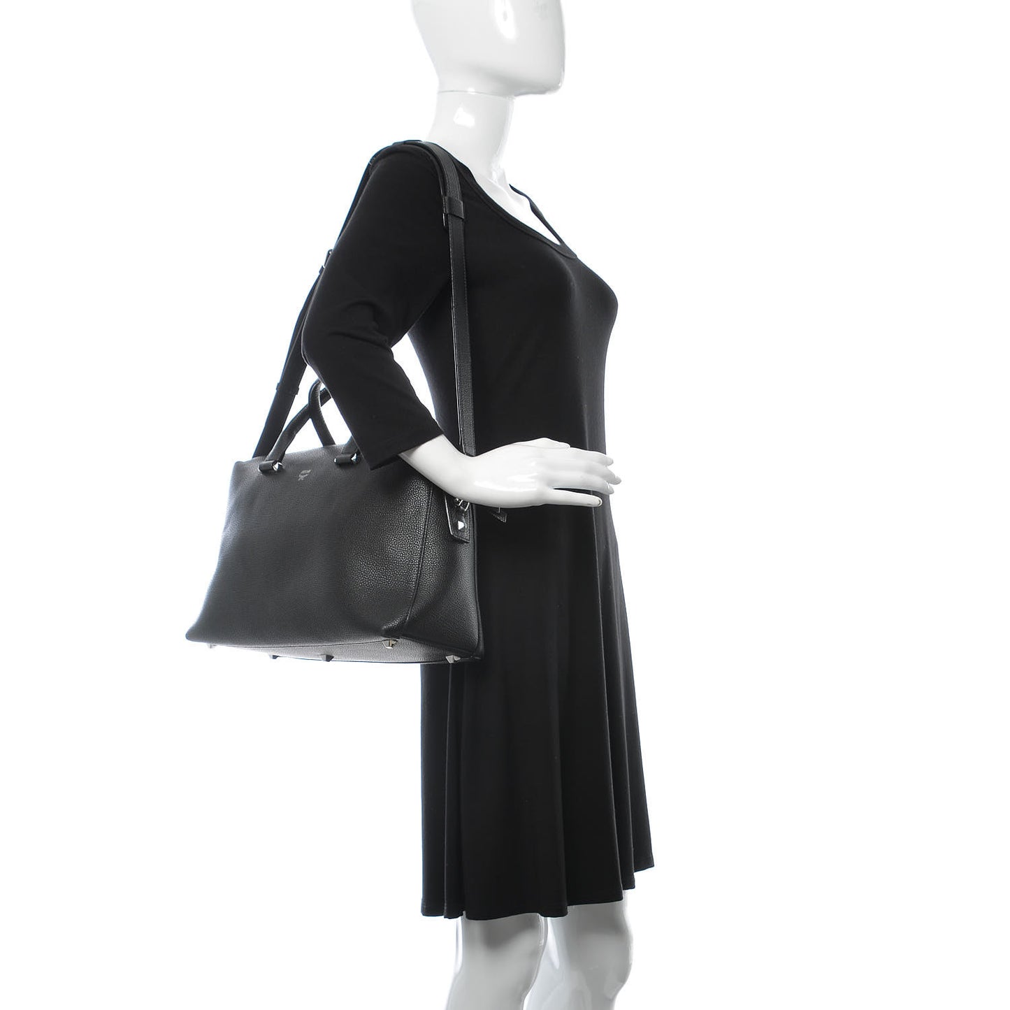 Grained Calfskin Medium Ella Boston Black