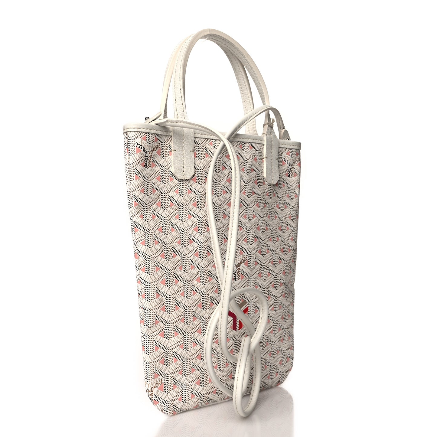 Goyardine Poitiers Claire Voie Tote White Pink