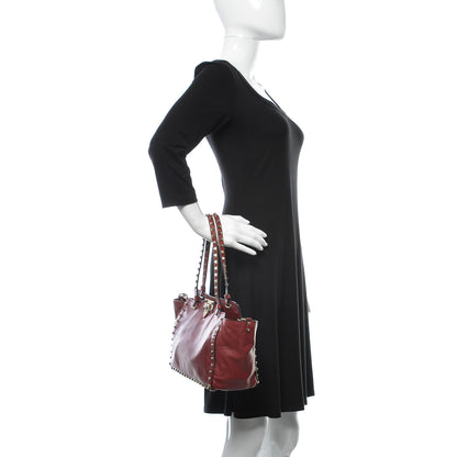 Valentino Garavani Vitello Small Rockstud Tote Rosso Valentino 3 of 11