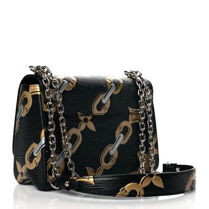 Louis Vuitton Epi Chain Flower Twist Shoulder Bag MM Black 2 of 9