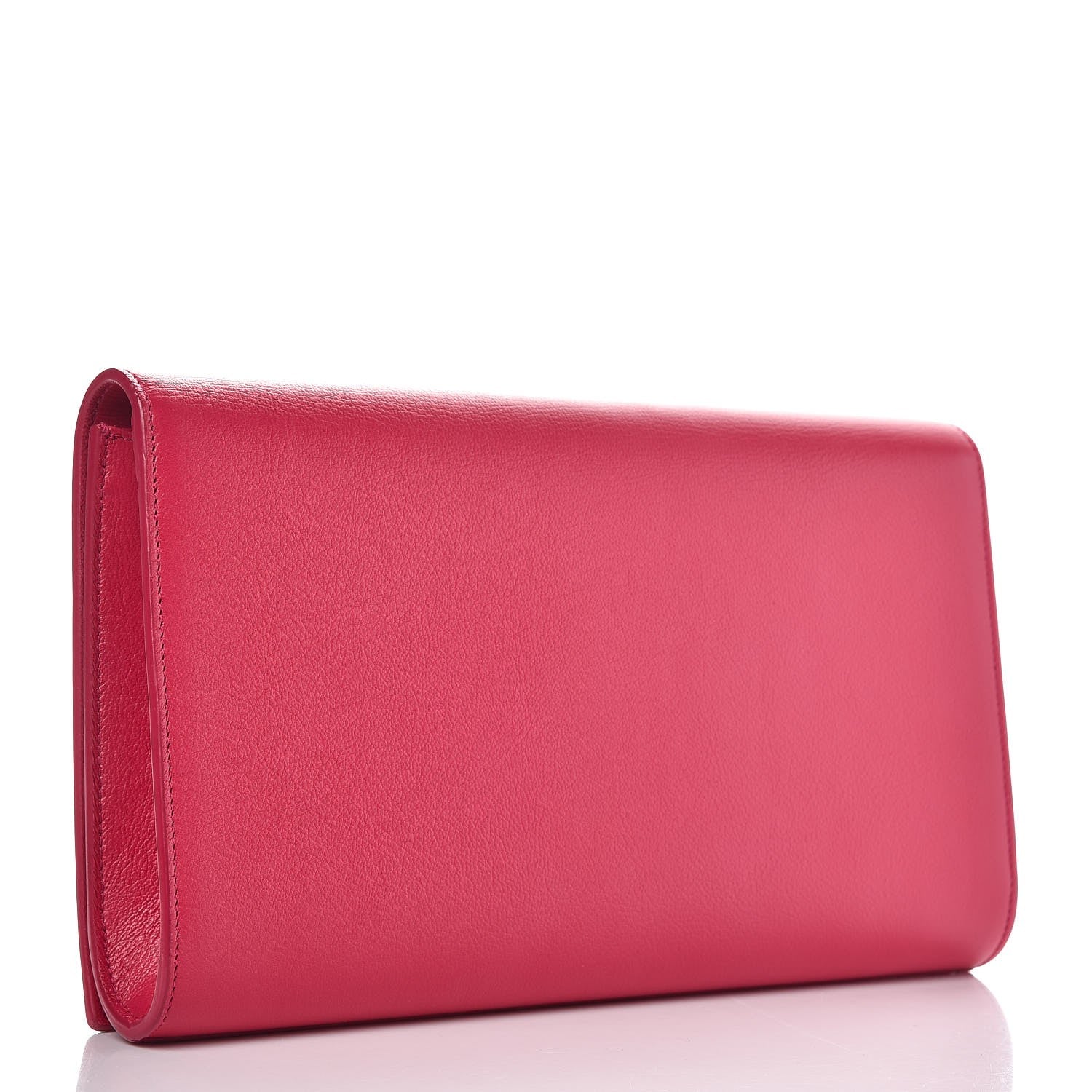 Saint Laurent Calfskin Monogram Large Belle De Jour Clutch Lipstick Fuchsia 3 of 7