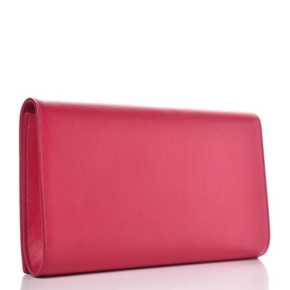 Saint Laurent Calfskin Monogram Large Belle De Jour Clutch Lipstick Fuchsia 3 of 7