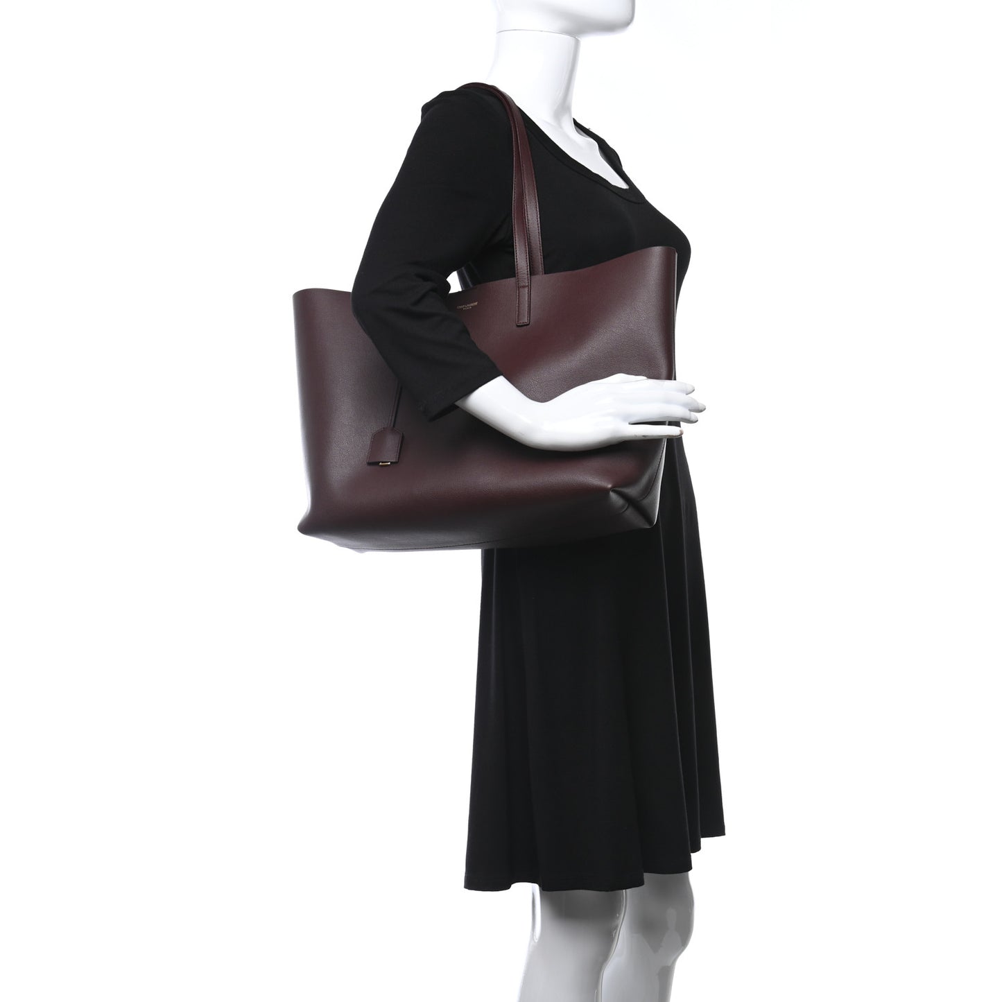 Calfskin Large Shopping Tote Bordeaux