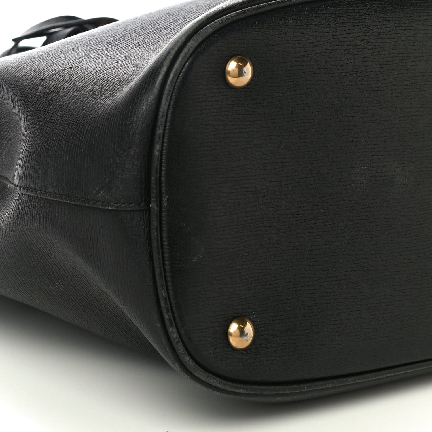 Gucci Textured Calfskin Medium Bright Bit Tote Black 8 of 15