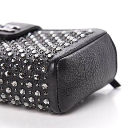 Chanel Calfskin Strass Studded Mini Phone Holder Clutch Black 9 of 14